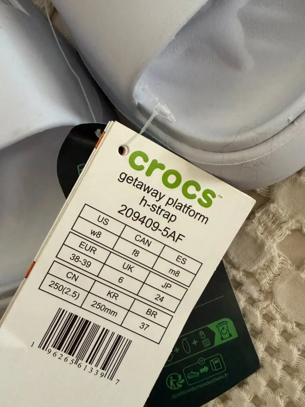 Crocs Getaway Platform H-Strap Light Purple Size 8